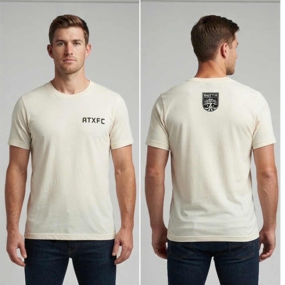 Austin‎ FC Next Level Tee Shirt Men's Small Cream Beige Short Sleeve Soccer MLS